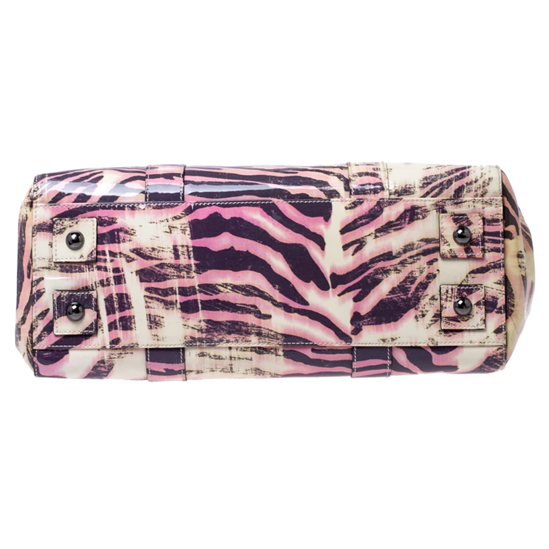 Mulberry Multicolor Tiger Print Patent Leather Medium Bayswater Satchel For Women - Image 6