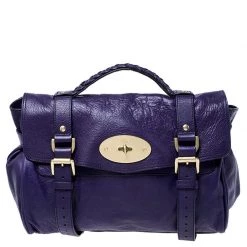 Mulberry Purple Leather Alexa Shoulder Bag For Women