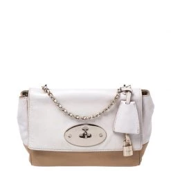 Mulberry Cream/Tan Leather Small Lily Shoulder Bag For Women