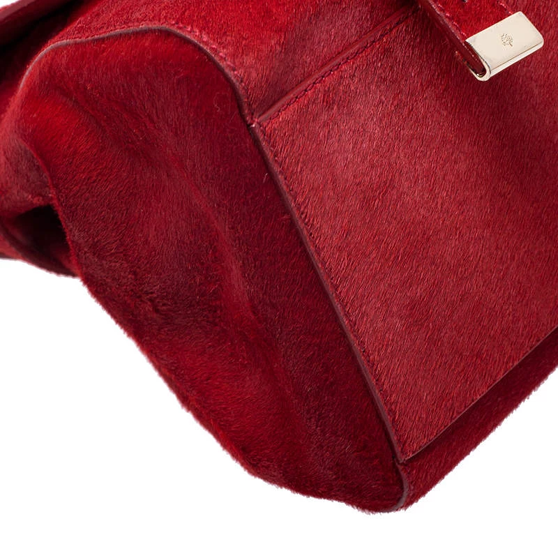 Mulberry Red Croc Embossed Calfhair Alexa Satchel For Women - Image 11