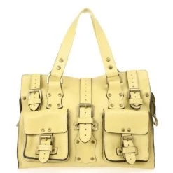 Mulberry Pale Yellow Leather Roxanne Satchel For Women
