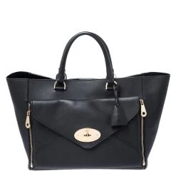 Mulberry Black Leather Large Willow Tote For Women