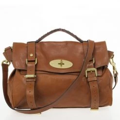 Mulberry Canary Brown Calfskin Alexa Bag For Women