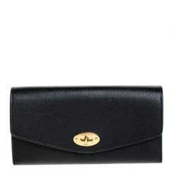 Mulberry Black Leather Darley Continental Wallet For Women