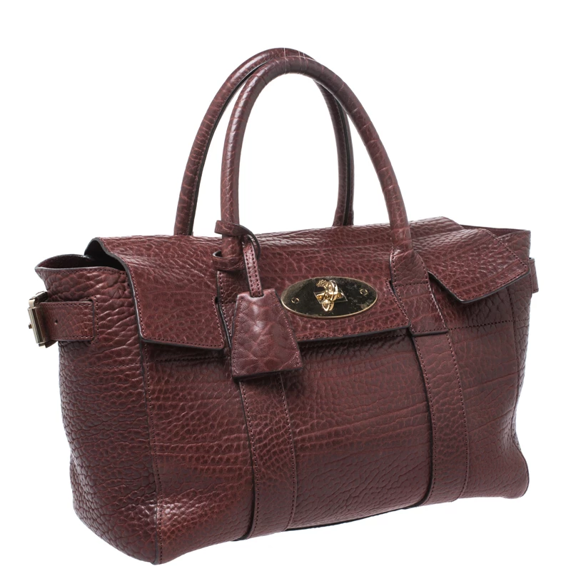 Mulberry Burgundy Leather Medium Bayswater Satchel For Women - Image 3