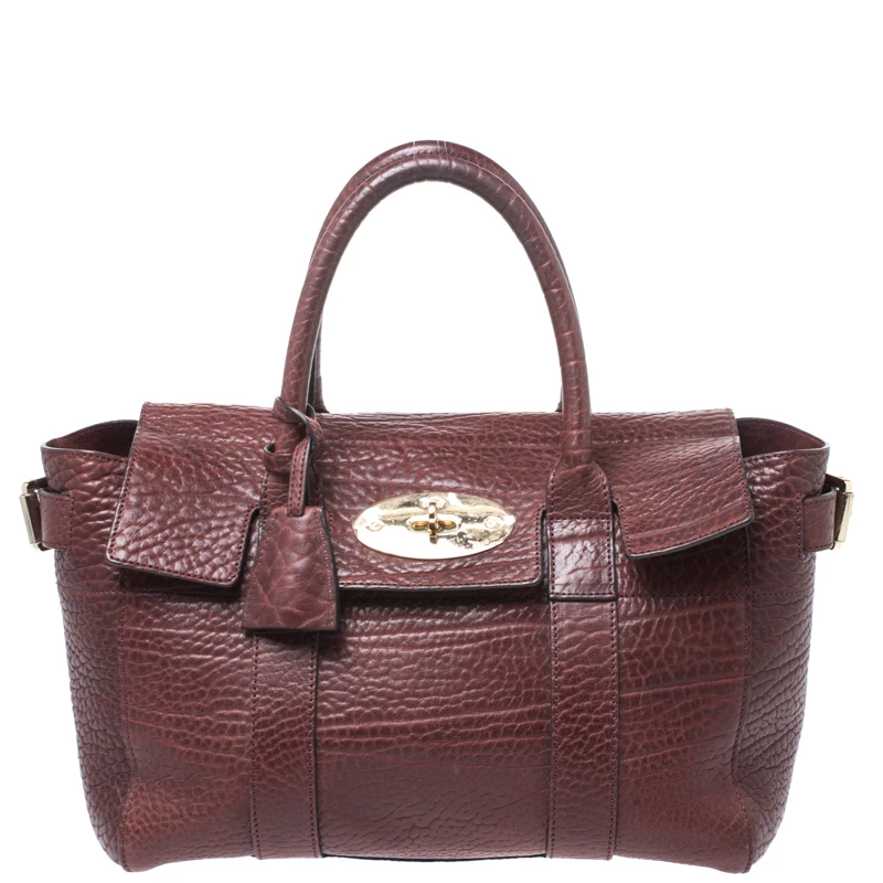 Mulberry Burgundy Leather Medium Bayswater Satchel For Women