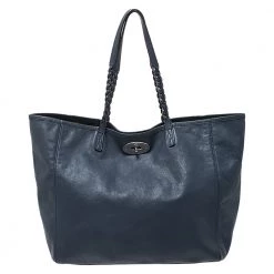Mulberry Blue Leather Large Dorset Shopper Tote For Women