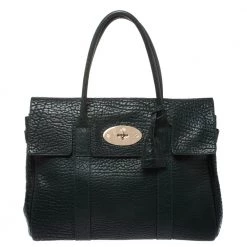 Mulberry Pheasant Green Grained Leather Bayswater Satchel For Women