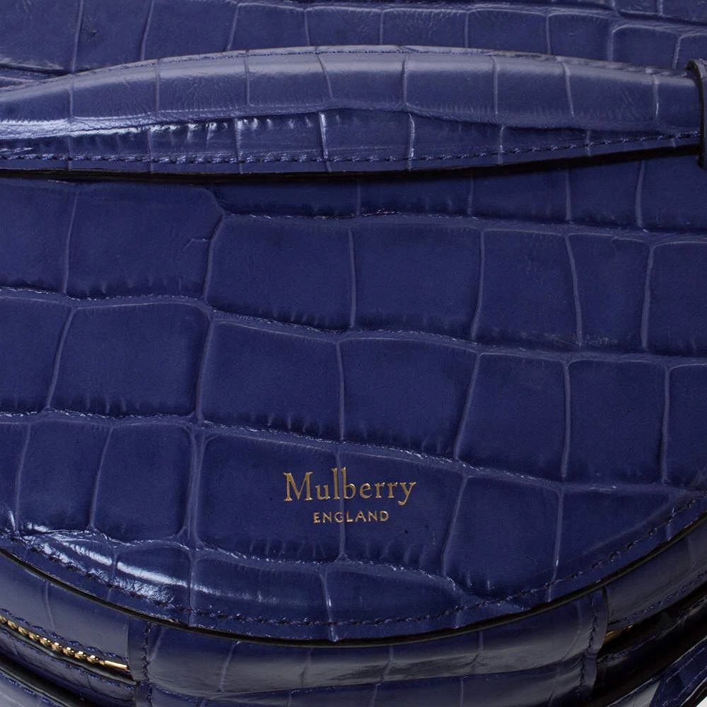 Mulberry Purple Croc Embossed Leather Trunk Bag For Women - Image 5