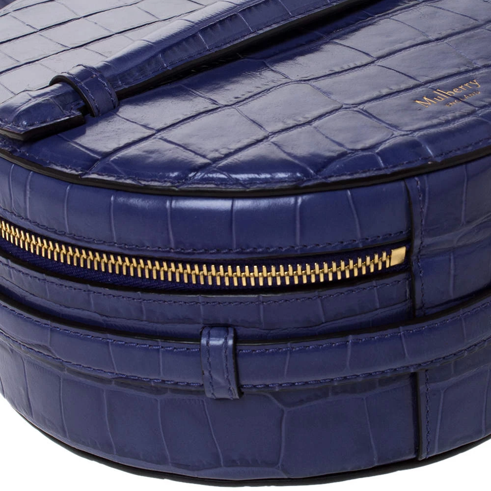 Mulberry Purple Croc Embossed Leather Trunk Bag For Women - Image 12