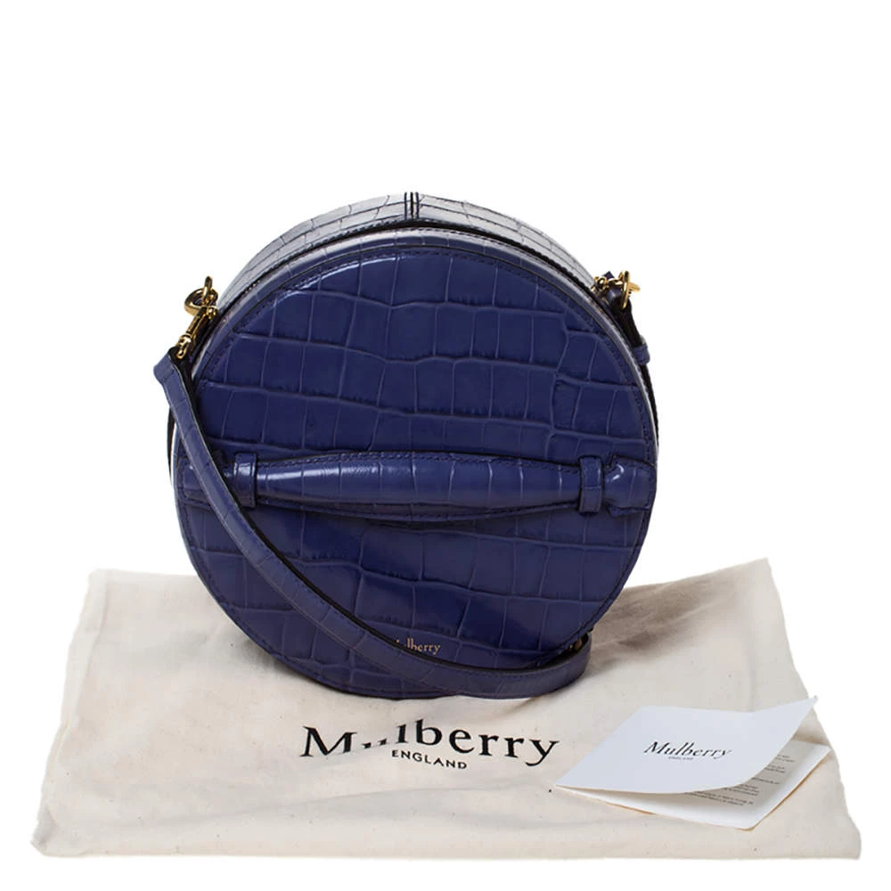 Mulberry Purple Croc Embossed Leather Trunk Bag For Women - Image 11