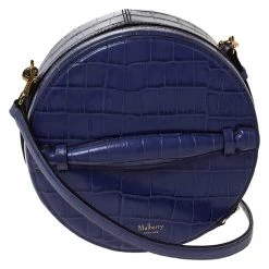 Mulberry Purple Croc Embossed Leather Trunk Bag For Women
