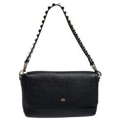 Mulberry Black Leather Studded Handle Shoulder Bag For Women