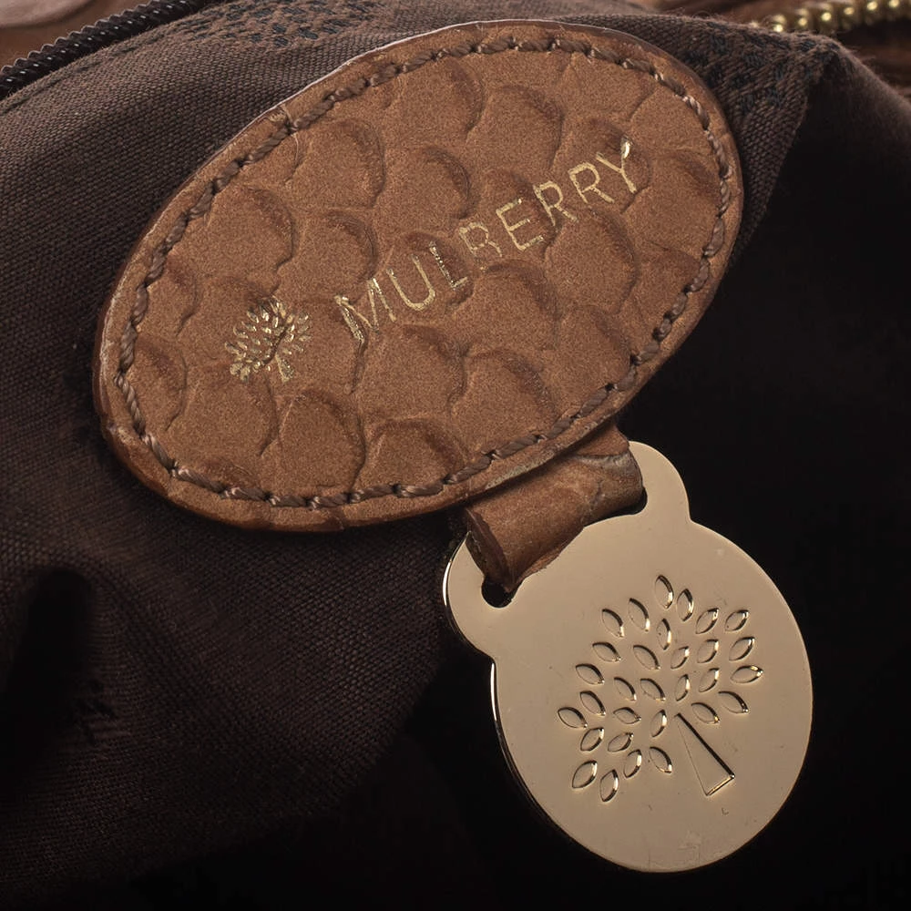 Mulberry Light Brown Python Embossed Leather Alexa Camera Bag For Women - Image 9