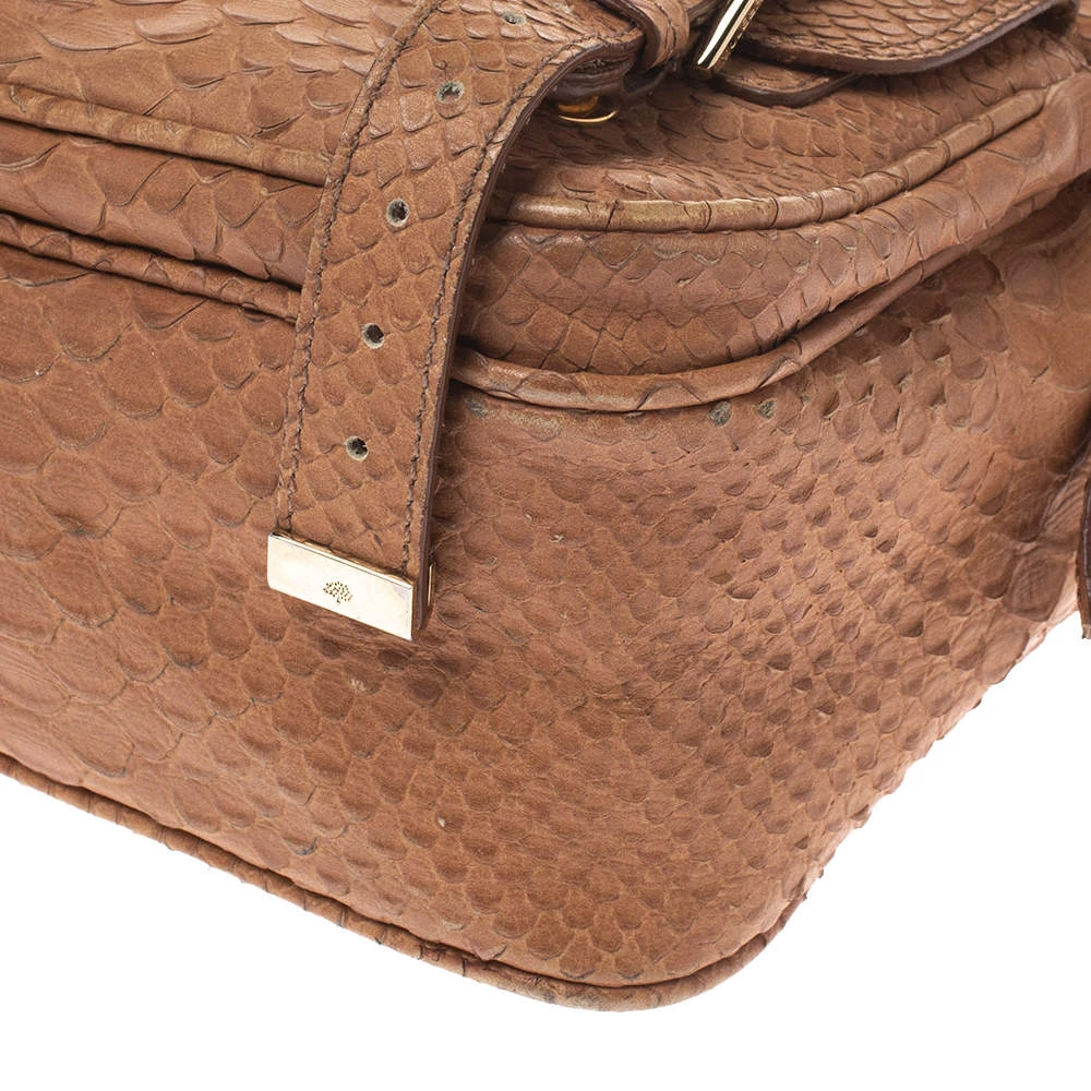 Mulberry Light Brown Python Embossed Leather Alexa Camera Bag For Women - Image 12