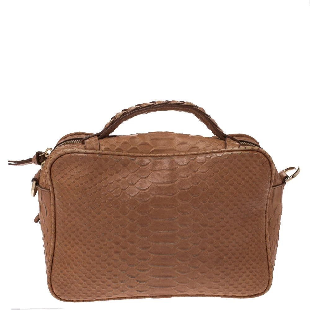 Mulberry Light Brown Python Embossed Leather Alexa Camera Bag For Women - Image 4