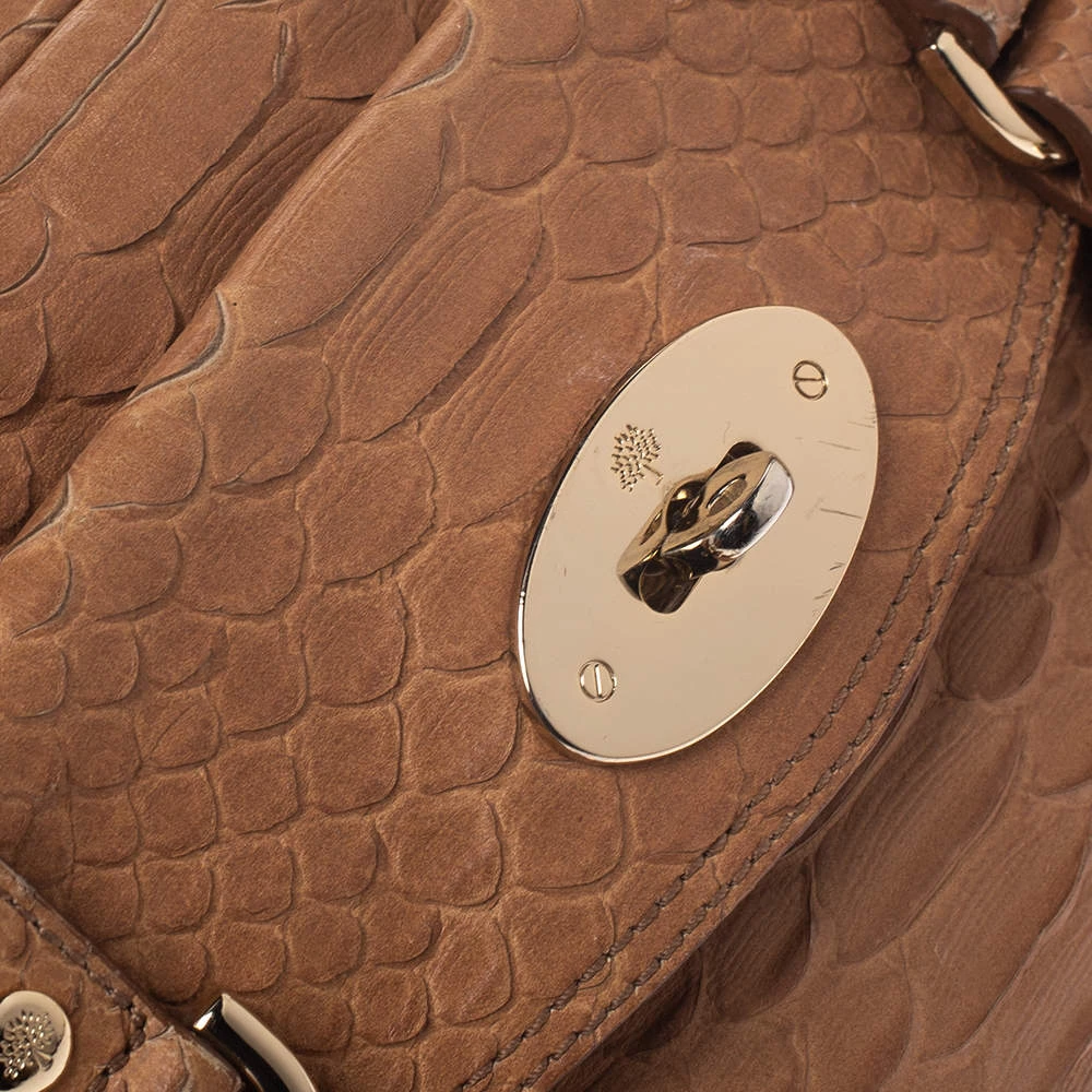 Mulberry Light Brown Python Embossed Leather Alexa Camera Bag For Women - Image 5