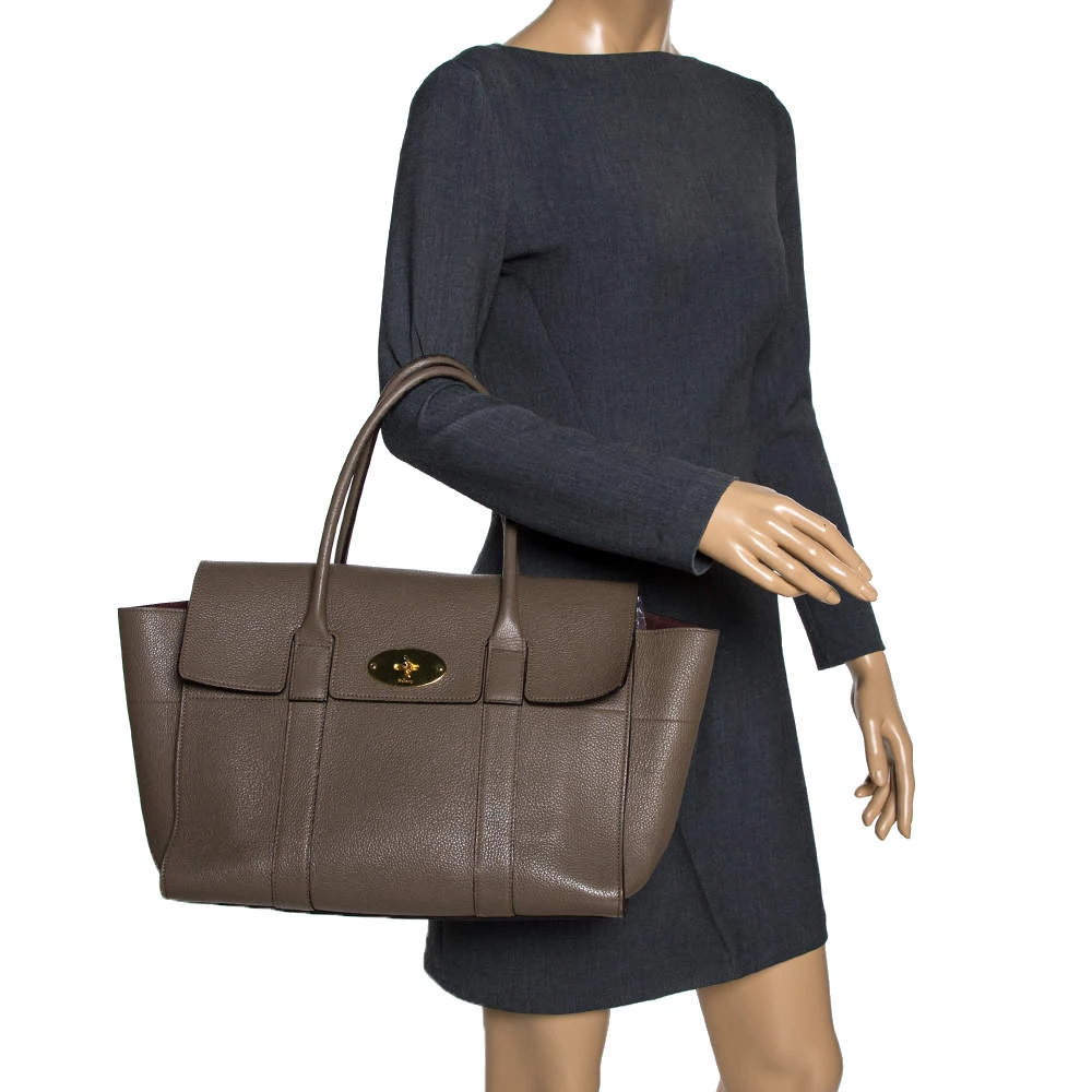 Mulberry Khaki Leather Bayswater Satchel For Women - Image 2