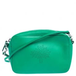 Mulberry Green Perforated Logo Leather Crossbody Bag For Women