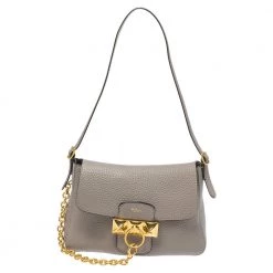 Mulberry Grey Soft Leather Mini Keeley Shoulder Bag For Women