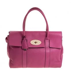 Mulberry Fuschia Grained Leather Bayswater Satchel For Women
