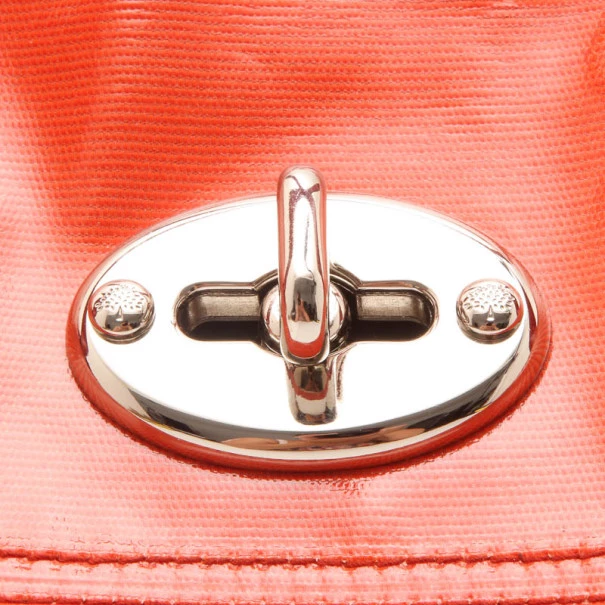 Mulberry Orange Patent Studded Bayswater Bag For Women - Image 6