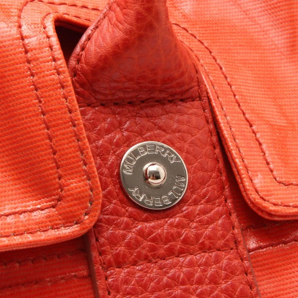 Mulberry Orange Patent Studded Bayswater Bag For Women - Image 7