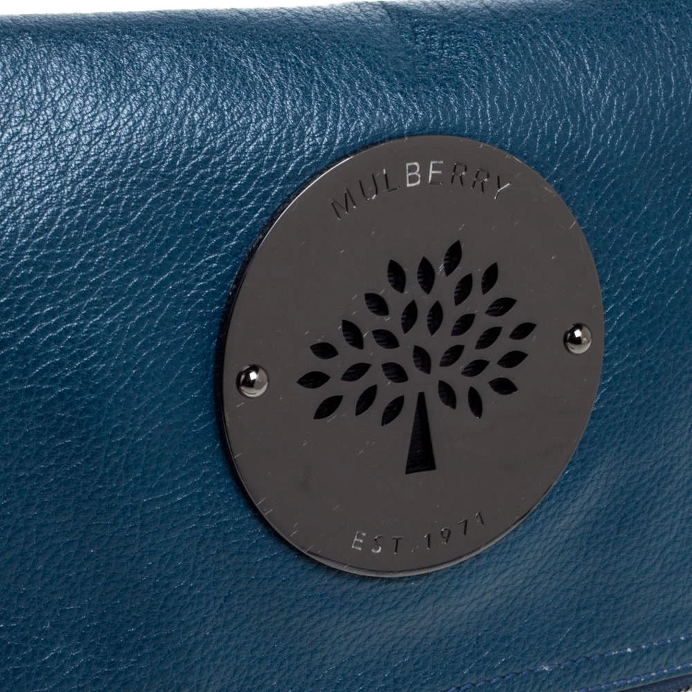 Mulberry Dark Teal Leather Daria Fold Over Clutch For Women - Image 5