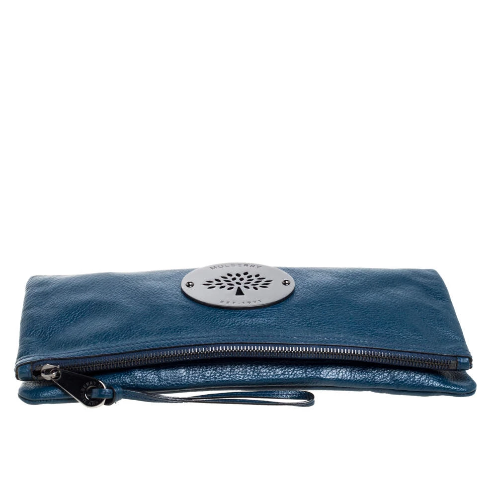Mulberry Dark Teal Leather Daria Fold Over Clutch For Women - Image 6