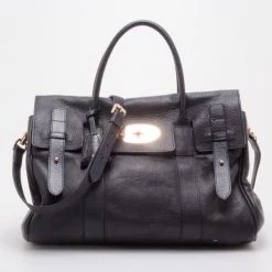 Mulberry Black Heritage Baywater With Rose Gold Hardware For Women