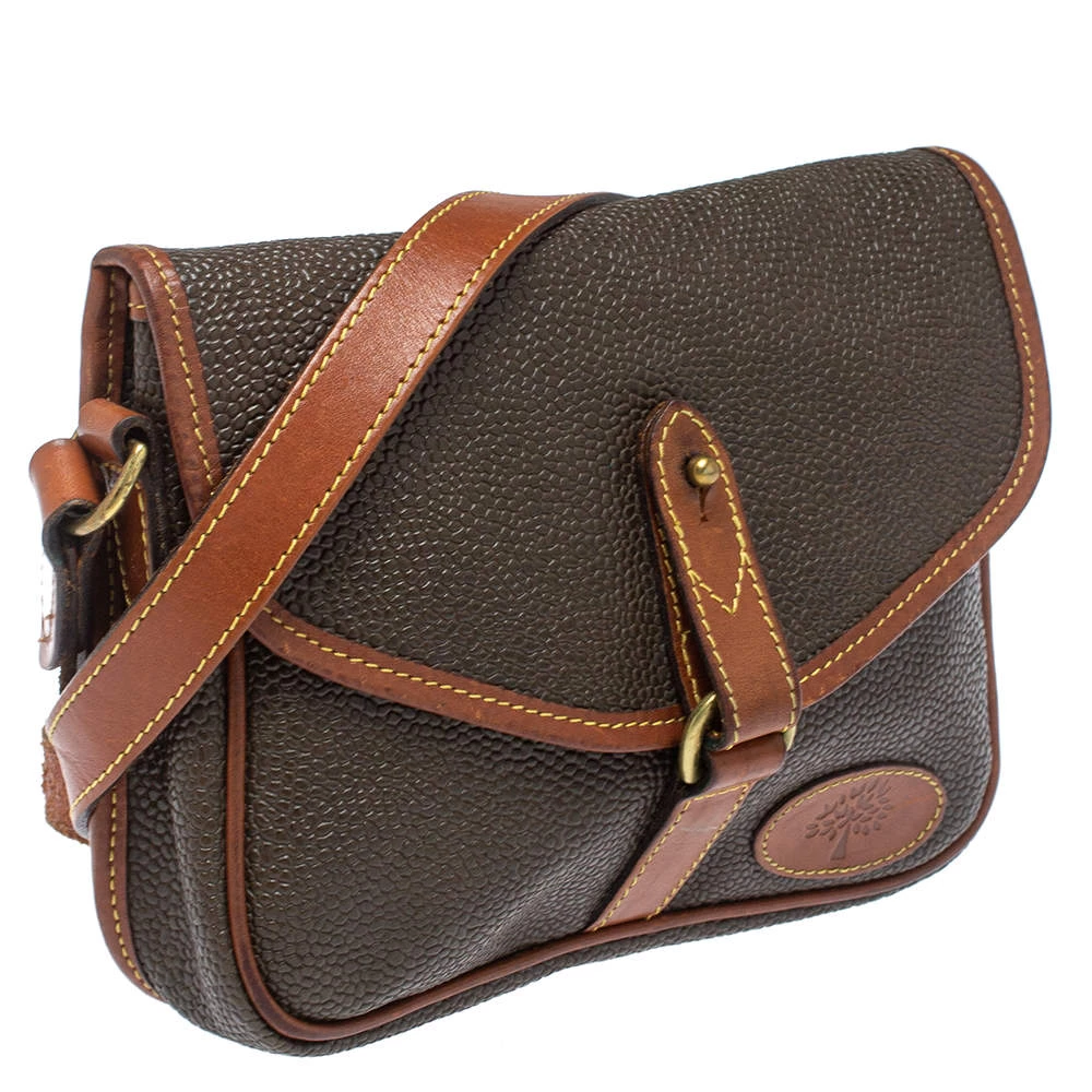 Mulberry Dark Brown Textured Leather Vintage Flap Crossbody Bag For Women - Image 3