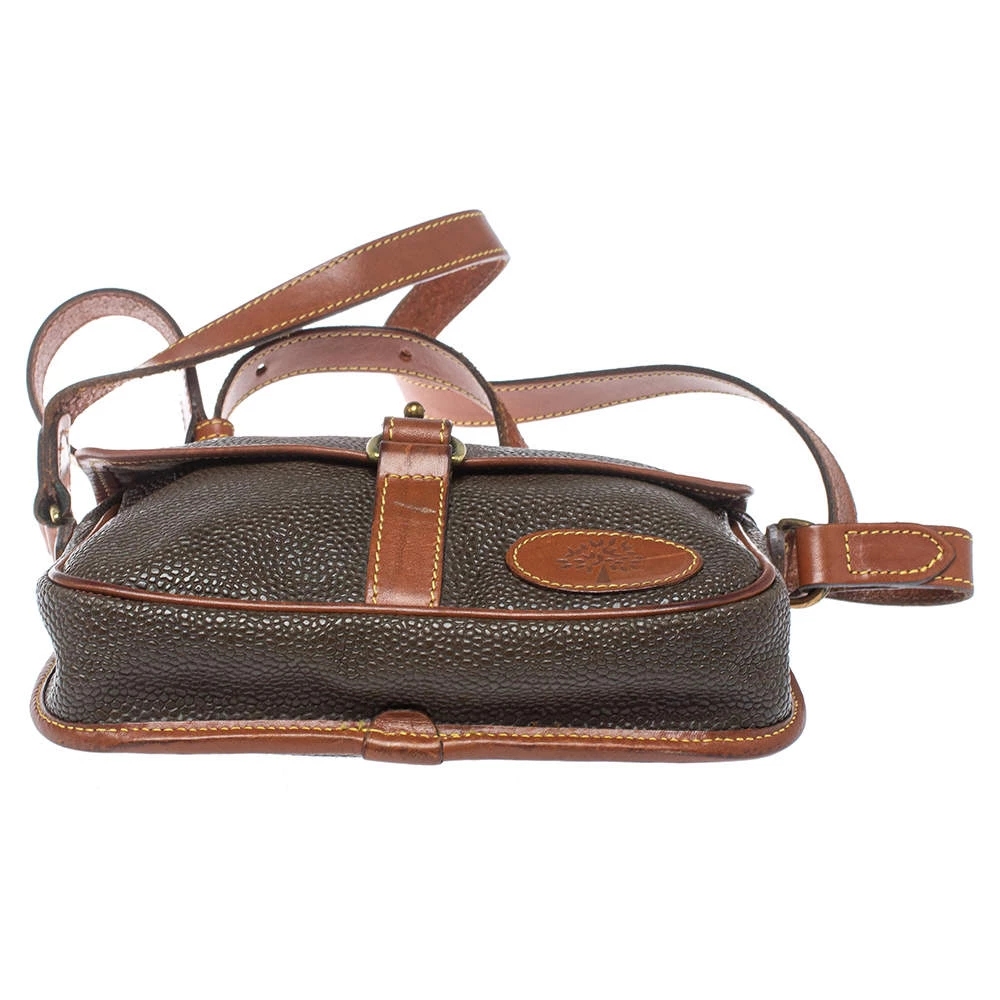 Mulberry Dark Brown Textured Leather Vintage Flap Crossbody Bag For Women - Image 6