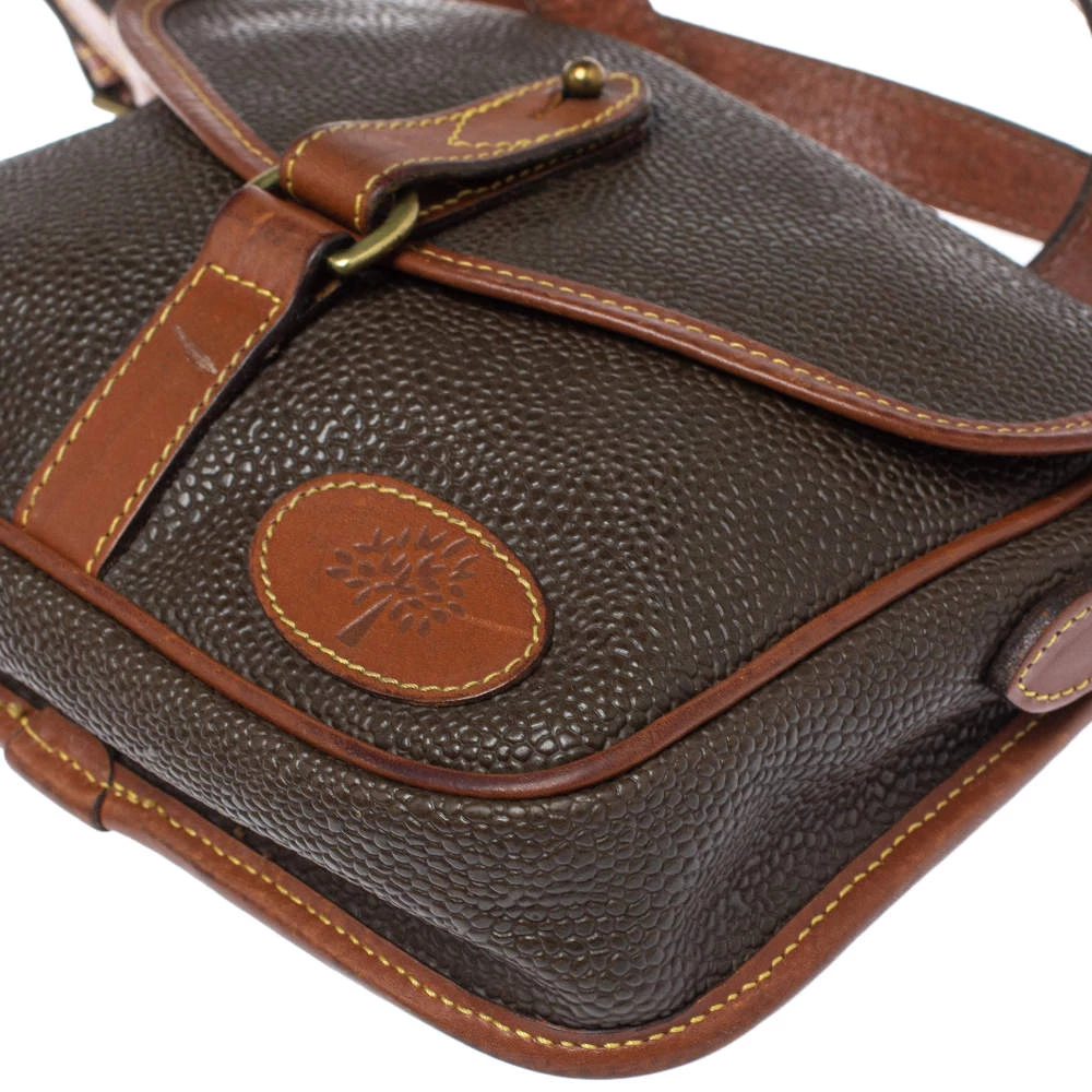 Mulberry Dark Brown Textured Leather Vintage Flap Crossbody Bag For Women - Image 10