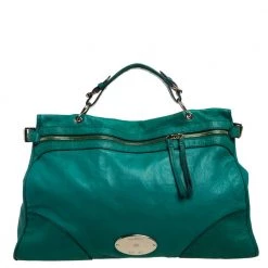 Mulberry Green Leather Taylor Top Handle Bag For Women