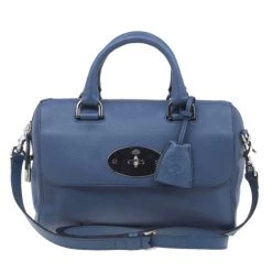 Mulberry Blue Leather Small Del Rey Satchel For Women