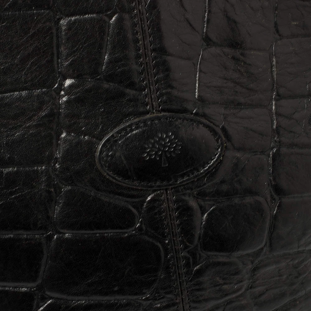Mulberry Black Croc Embossed Leather Tote For Women - Image 5