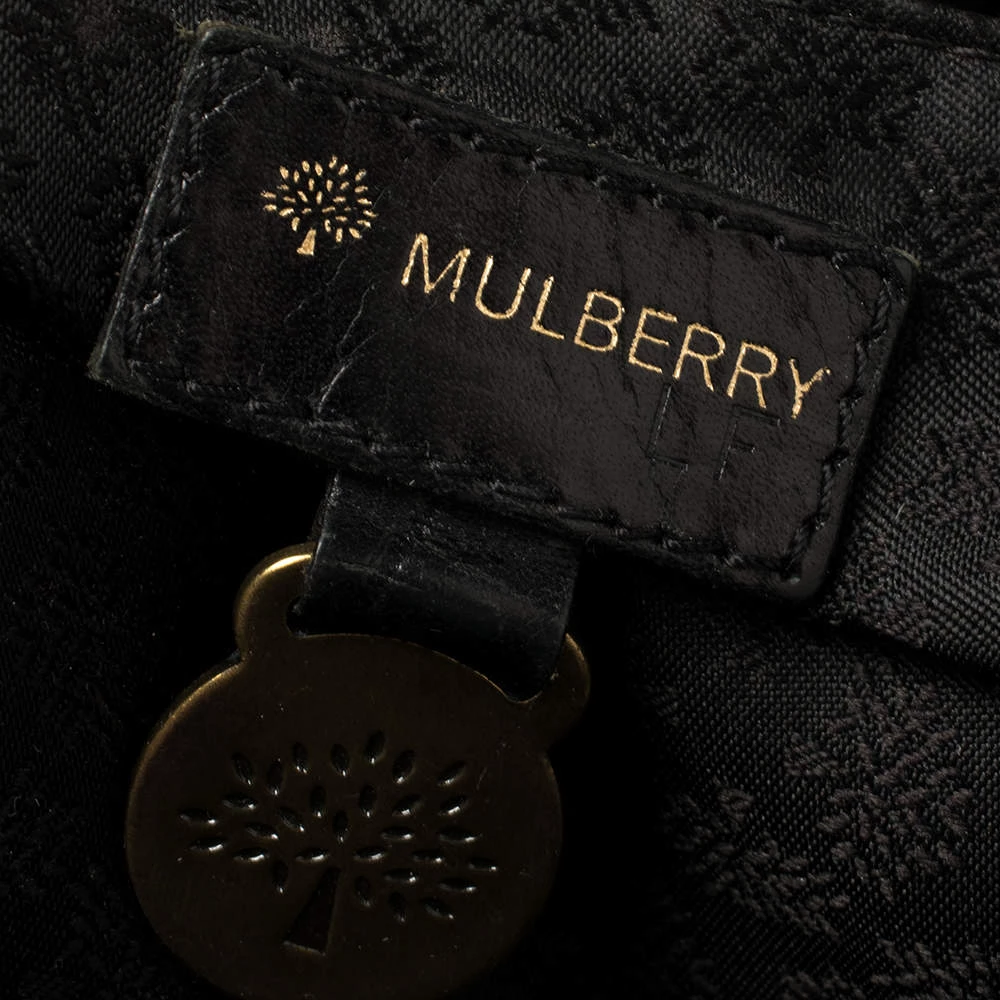 Mulberry Black Croc Embossed Leather Tote For Women - Image 9