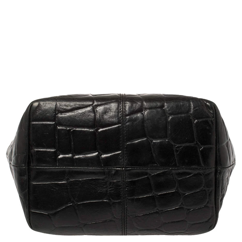 Mulberry Black Croc Embossed Leather Tote For Women - Image 6