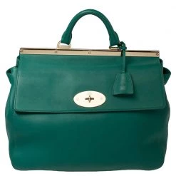 Mulberry Green Leather Suffolk Top Handle Bag For Women