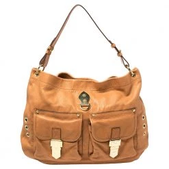 Mulberry Tan Soft Leather Buckle Pocket Hobo For Women