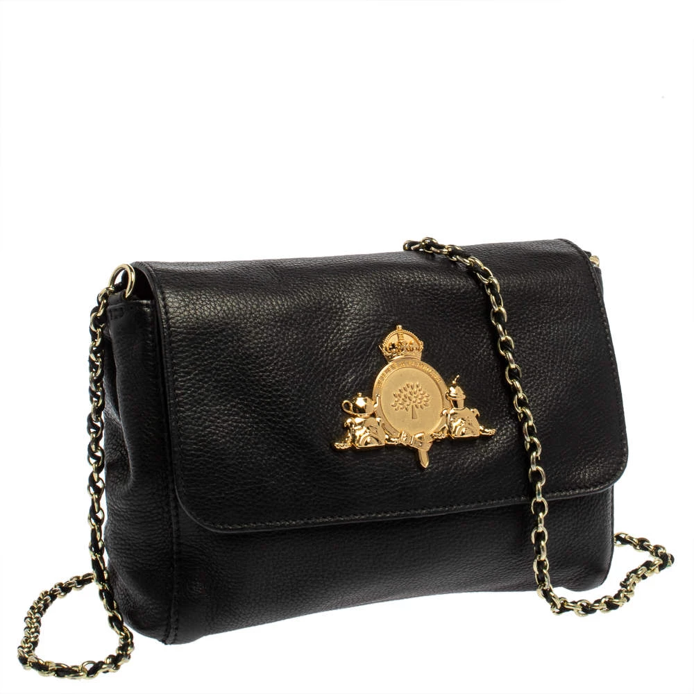 Mulberry Black Leather Chain Crossbody Bag For Women - Image 3