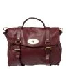 Mulberry Dark Red Leather Oversized Alexa Satchel For Women
