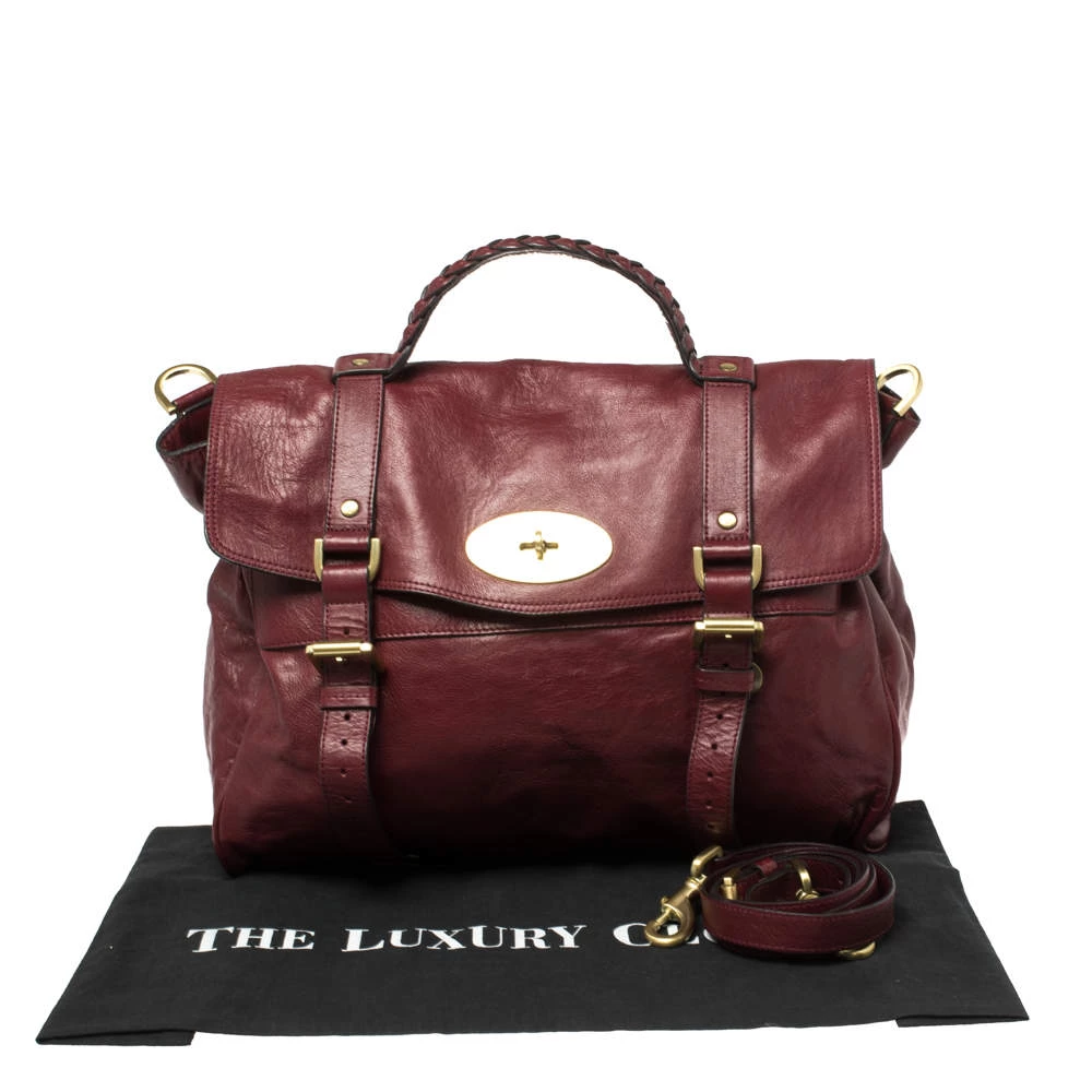 Mulberry Dark Red Leather Oversized Alexa Satchel For Women - Image 10
