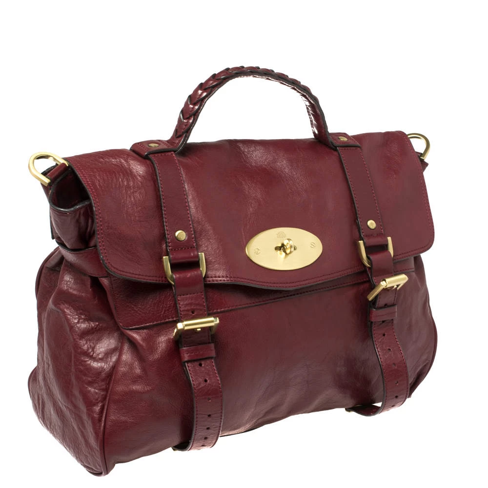 Mulberry Dark Red Leather Oversized Alexa Satchel For Women - Image 3
