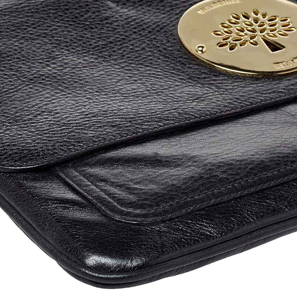 Mulberry Black Leather Oversized Clutch For Women - Image 11