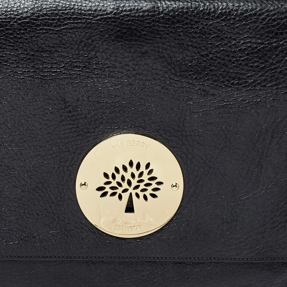 Mulberry Black Leather Oversized Clutch For Women - Image 5