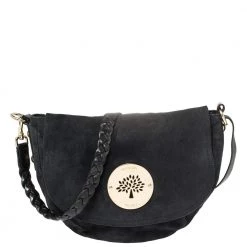 Mulberry Navy Blue Croc Effect Suede Daria Shoulder Bag For Women