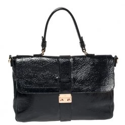 Mulberry Blue Patent Leather Harriet Top Handle Bag For Women