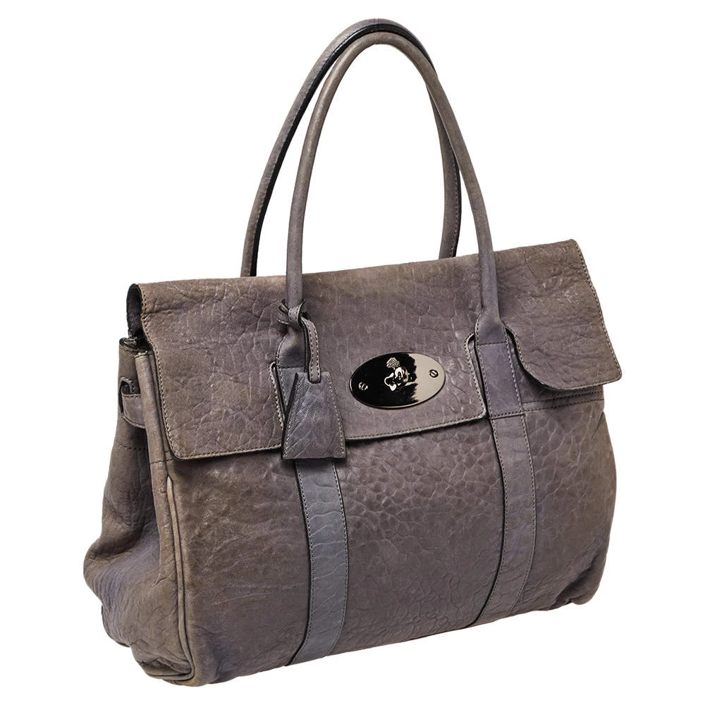 Mulberry Grey Leather Bayswater Satchel For Women - Image 3