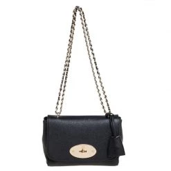 Mulberry Black Leather Lily Shoulder Bag For Women